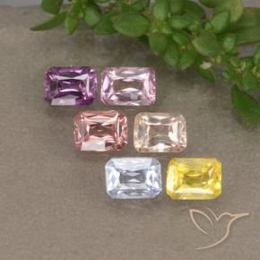 1.45 ctw Multicolor Sapphire Stones, Natural Sapphire in Octagon / Scissor Cut Shape for Sale