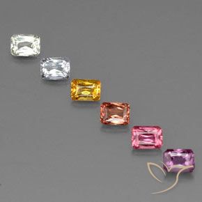 1.83 ctw Multicolor Sapphire Gemstones, Sapphire Gems in Octagon / Scissor Cut Shape for Sale.