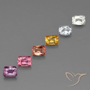 1.83 ctw Multicolor Sapphire Stones, Natural Sapphire in Octagon / Scissor Cut Shape for Sale