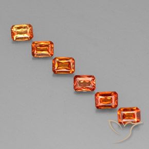 Naranja medio Zafiro Gema - 0.3ct Corte Octágon / Forma de Tijera (ID: 330496)
