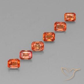 1.70 ctw Orange Sapphire Stones, Natural Sapphire in Octagon / Scissor Cut Shape for Sale
