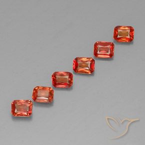 1.50 ctw Orange Sapphire Stones, Natural Sapphire in Octagon / Scissor Cut Shape for Sale