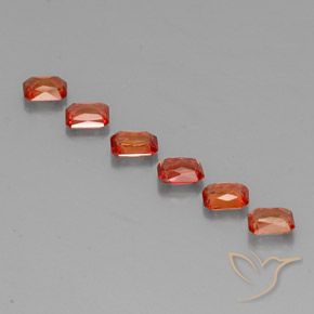 Sapphire Gemstones in 4 x 3 mm (calibrated) Size for Sale, Sapphire Stones in Reddish Orange Color