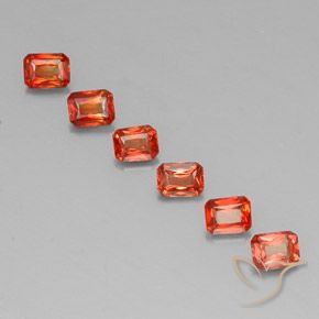 Fire Orange Sapphire Gem - 0.3ct Octagon / Scissor Cut (ID: 330503)