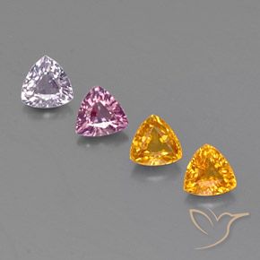 1.16 ctw Multicolor Sapphire Gemstones, Sapphire Gems in Trillion Facet Shape for Sale.