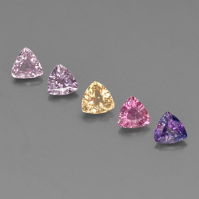 1.54 ct Multicolor Sapphire Gemstone, Sapphire Gem in Trillion Facet Shape for Sale.