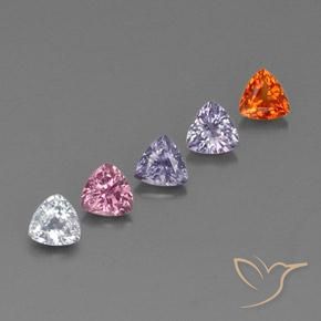 1.50 ctw Multicolor Sapphire Stones, Natural Sapphire in Trillion Facet Shape for Sale