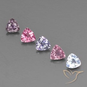 1.56 ctw Multicolor Sapphire Gemstones, Sapphire Gems in Trillion Facet Shape for Sale.