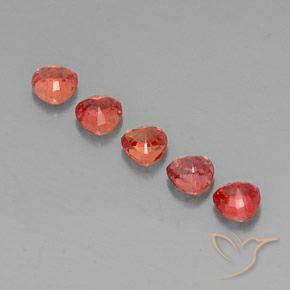 Sapphire Gemstones in 4 x 4 mm (calibrated) Size for Sale, Sapphire Stones in Scarlet Red Color