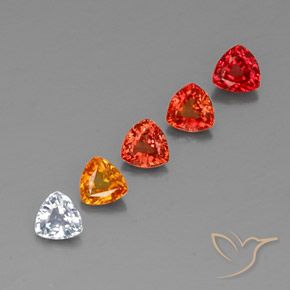 1.64 ctw Multicolor Sapphire Stones, Natural Sapphire in Trillion Facet Shape for Sale