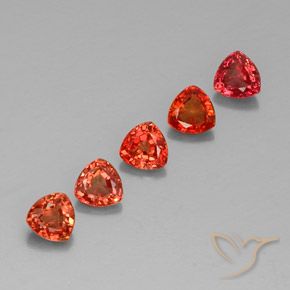 1.70 ctw Red Sapphire Stones, Natural Sapphire in Trillion Facet Shape for Sale