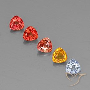 1.78 ctw Multicolor Sapphire Gemstones, Sapphire Gems in Trillion Facet Shape for Sale.