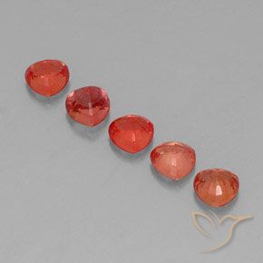 Sapphire Gemstones in 4.1 x 4.1 mm Size for Sale, Sapphire Stones in Medium Red Color