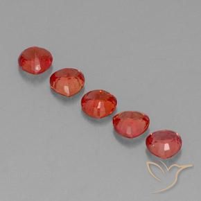 Sapphire Gemstones in 4.1 x 4.1 mm Size for Sale, Sapphire Stones in Bright Red Color