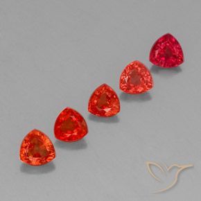1.77 ctw Red Sapphire Stones, Natural Sapphire in Trillion Facet Shape for Sale