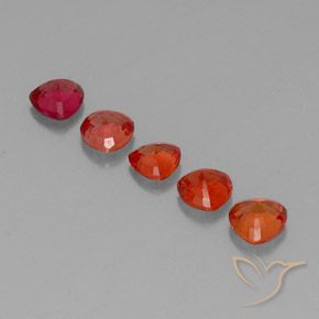 Sapphire Gemstones in 4 x 4 mm (calibrated) Size for Sale, Sapphire Stones in Bright Crimson Red Color