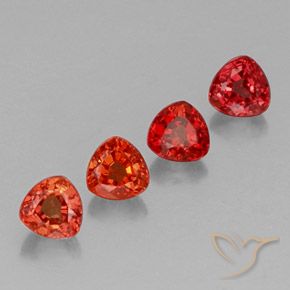 1.62 ctw Red Sapphire Stones, Natural Sapphire in Trillion Facet Shape for Sale