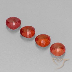 Sapphire Gemstones in 4.2 x 4.1 mm Size for Sale, Sapphire Stones in Intense Red Color