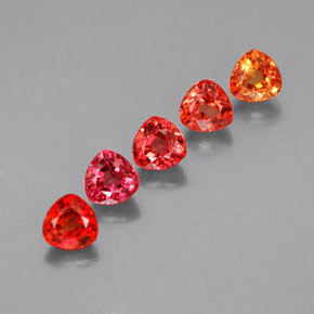 0.4ct Trillion Facet Red Orange Sapphire Gem for sale 0.4ct Trillion Facet Red Orange Sapphire Gem (ID: 330692)