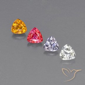 Multicolor Sapphire Gem - 0.4ct Trillion Facet (ID: 330697)