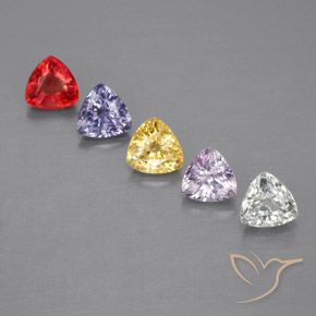 Multicolor Sapphire Gem - 0.3ct Trillion Facet (ID: 330703)