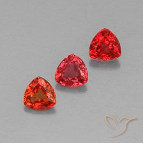 1.03 ctw Red Sapphire Stones, Natural Sapphire in Trillion Facet Shape for Sale