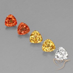 Mehrfarbig Saphir Edelstein - 0.4ct Trillantschliff (ID: 330720)