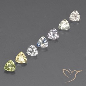 2.39 ctw Multicolor Sapphire Stones, Natural Sapphire in Trillion Facet Shape for Sale