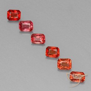Rojo medio Zafiro Gema - 0.2ct Corte Octágon / Forma de Tijera (ID: 330780)