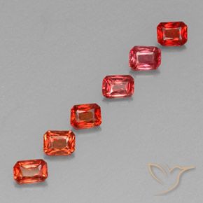 1.43 ctw Red Sapphire Stones, Natural Sapphire in Octagon / Scissor Cut Shape for Sale