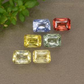Multicolor Sapphire Gem - 0.2ct Octagon / Scissor Cut (ID: 330782)