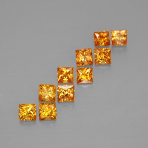 1.33 ct Orange Sapphire Gemstone, Sapphire Gem in Princess-Cut Shape for Sale.