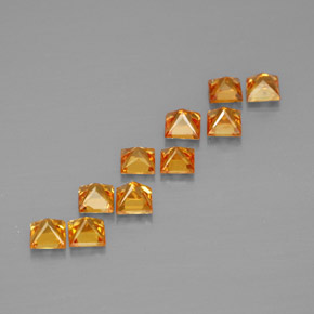 Sapphire Gemstone in 2.6 x 2.6 mm Size for Sale, Sapphire Stone in Yellow Orange Color