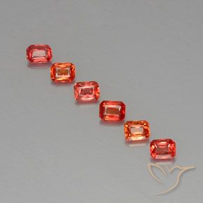 明るい赤 サファイア 宝石 - 0.3ct 八角形 / シザーズカット (ID: 330809)