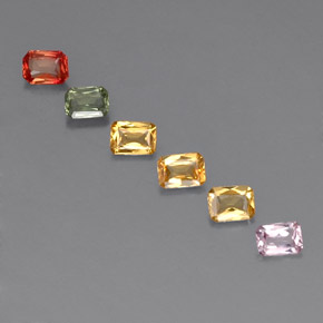 1.20 ctw Multicolor Sapphire Gemstones, Sapphire Gems in Octagon / Scissor Cut Shape for Sale.