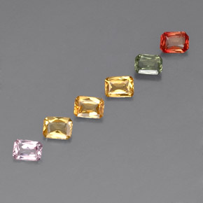 1.20 ctw Multicolor Sapphire Stones, Natural Sapphire in Octagon / Scissor Cut Shape for Sale