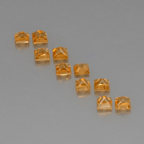 Sapphire Gemstones in 3 x 3 mm Size for Sale, Sapphire Stones in Medium Orange Color