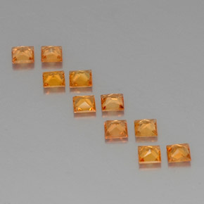 Sapphire Gemstones in 3.1 x 3 mm Size for Sale, Sapphire Stones in Medium Orange Color