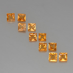 Apricot Orange Zaffiro Gem - 0.2ct Taglio Princess (ID: 330821)