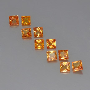1.66 ct Orange Sapphire Gemstone, Sapphire Gem in Princess-Cut Shape for Sale.