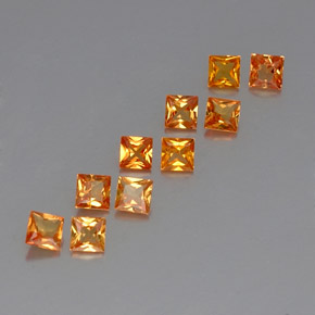 1.66 ct Orange Sapphire Stone, Natural Sapphire in Princess-Cut Shape for Sale