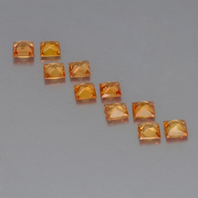 Sapphire Gemstone in 3 x 3 mm Size for Sale, Sapphire Stone in Yellow Orange Color