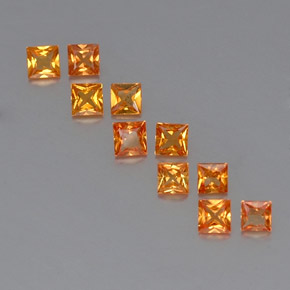 Naranja oscuro Zafiro Gema - 0.1ct Corte Princesa (ID: 330830)