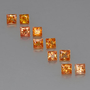 Medium-Dark Orange Sapphire Gem - 0.2ct Princess-Cut (ID: 330833)