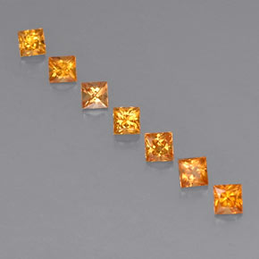 tieforange Saphir Edelstein - 0.2ct Prinzess-Schliff (ID: 330837)