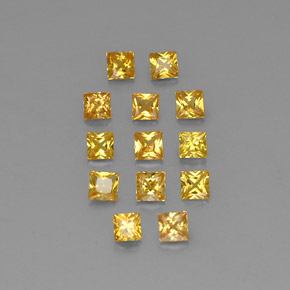 1.73 ct Yellow Sapphire Gemstone, Sapphire Gem in Princess-Cut Shape for Sale.
