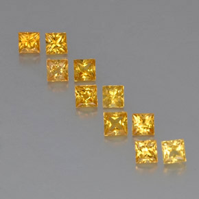 2.58 ct Yellow Sapphire Gemstone, Sapphire Gem in Princess-Cut Shape for Sale.