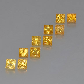2.58 ct Yellow Sapphire Stone, Natural Sapphire in Princess-Cut Shape for Sale