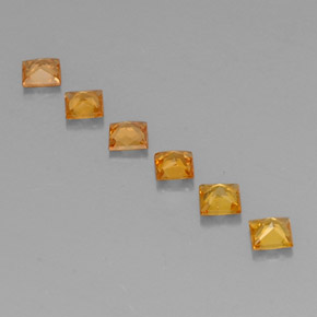 Sapphire Gemstones in 2.9 x 2.9 mm Size for Sale, Sapphire Stones in Yellow Orange Color