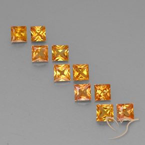 Bright Orange Sapphire Gem - 0.2ct Princess-Cut (ID: 330866)